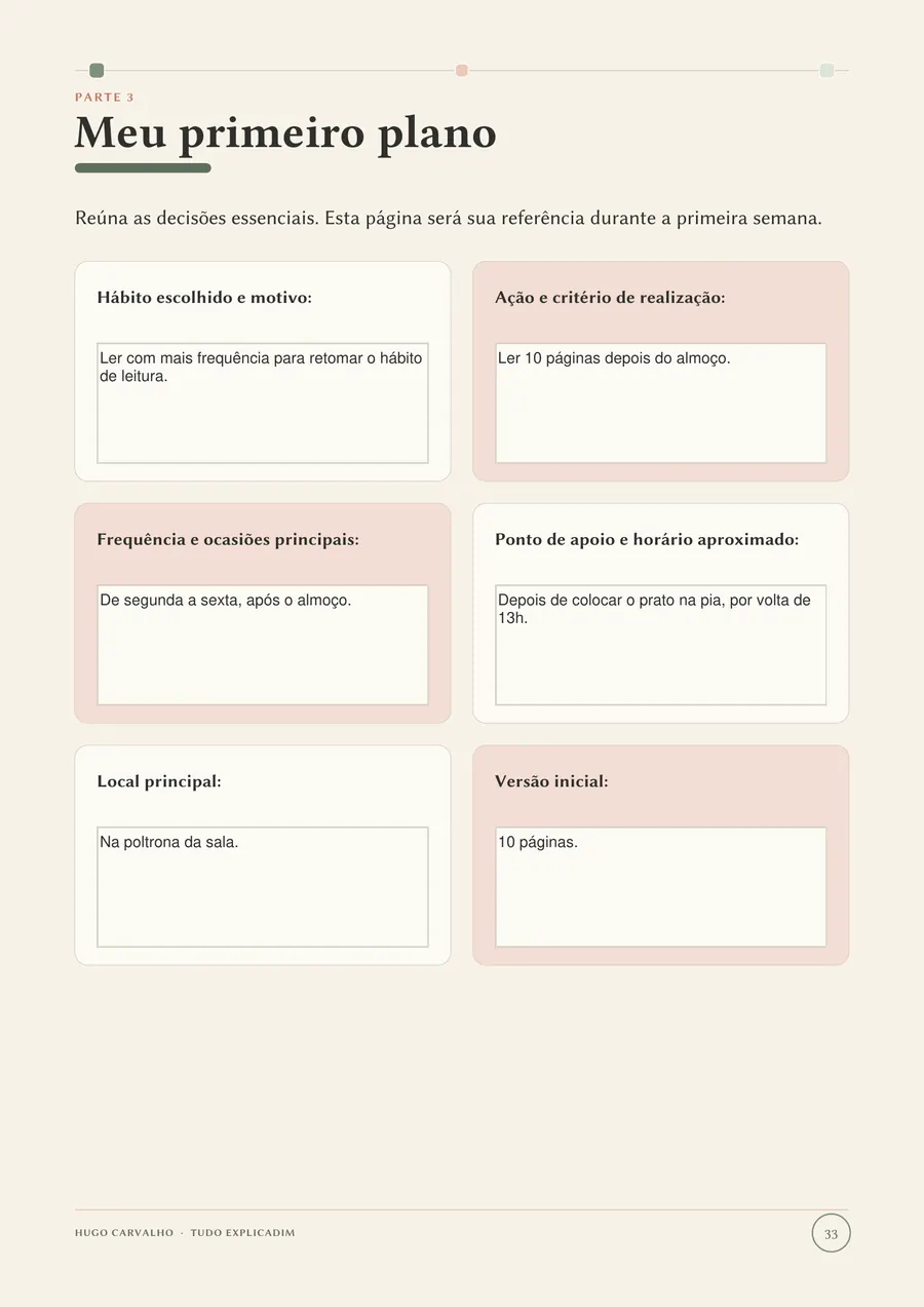 Página interna Meu primeiro plano